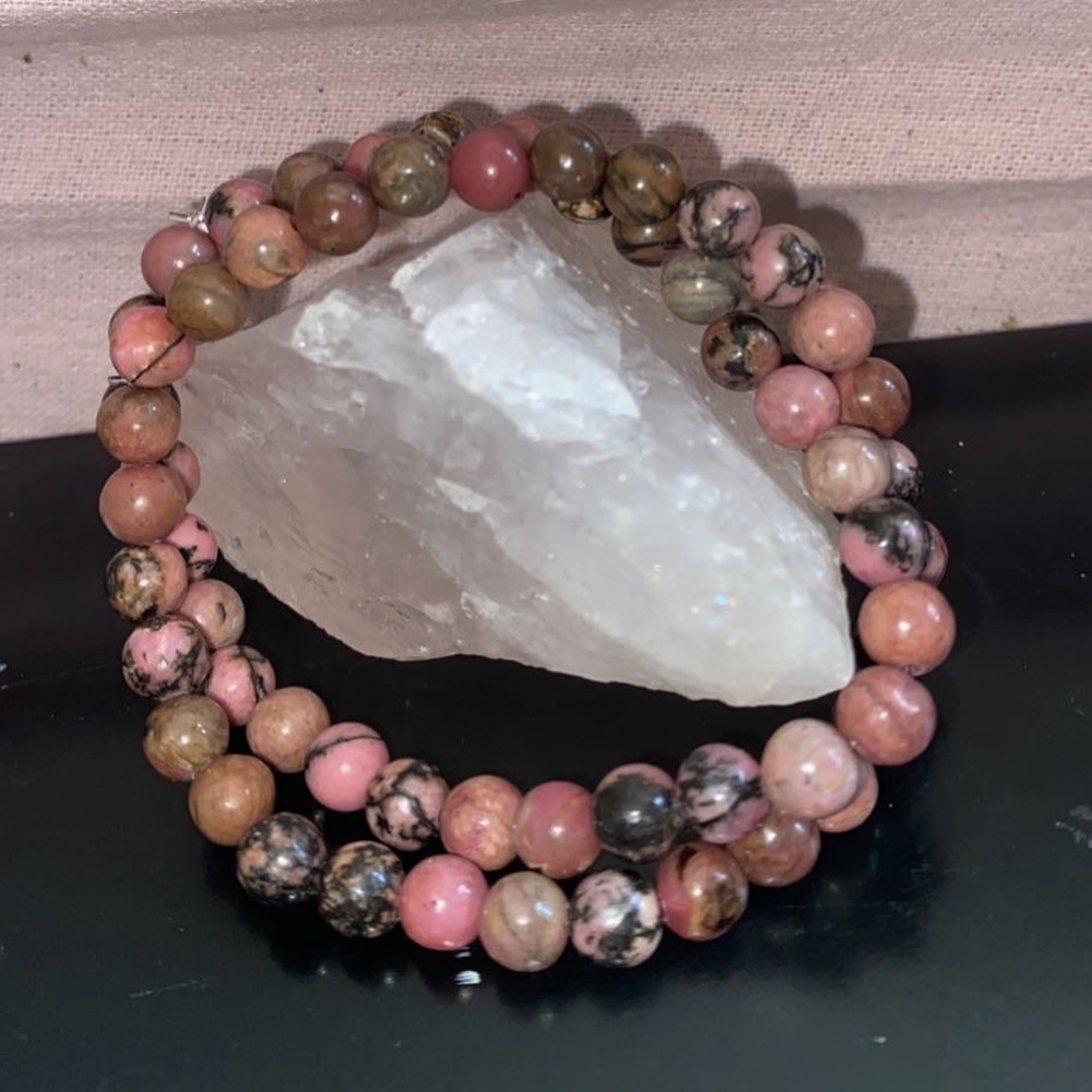 rhodonite crystal bracelets